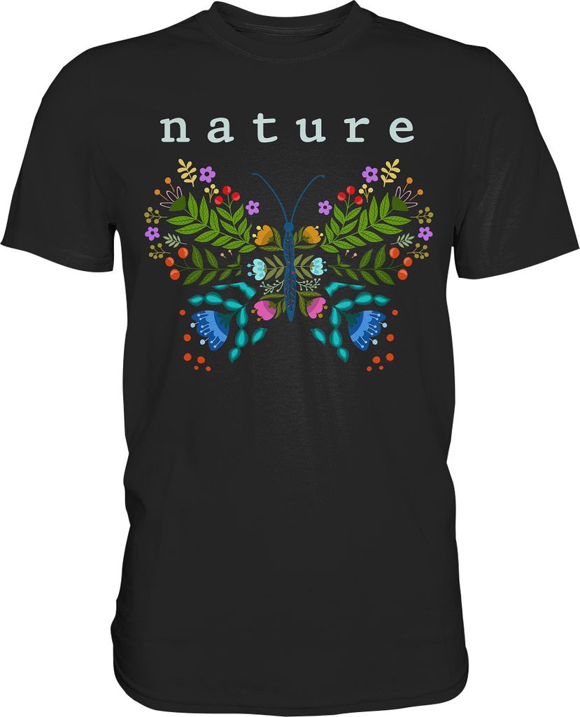 Nature Schmetterling T-Shirt – Black / 5XL Produktbild 