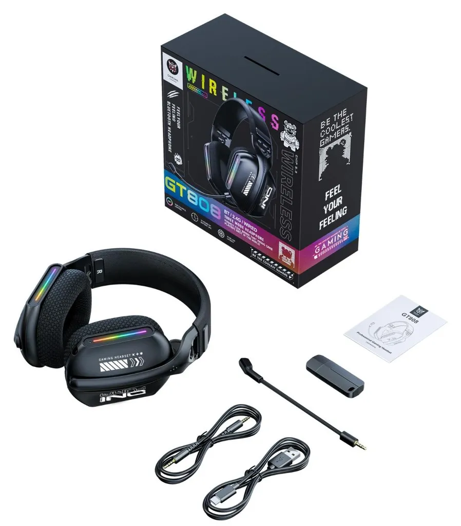 Casque gaming Bluetooth 5.3 GT808 autonomie 60h et réduction ANC - 8