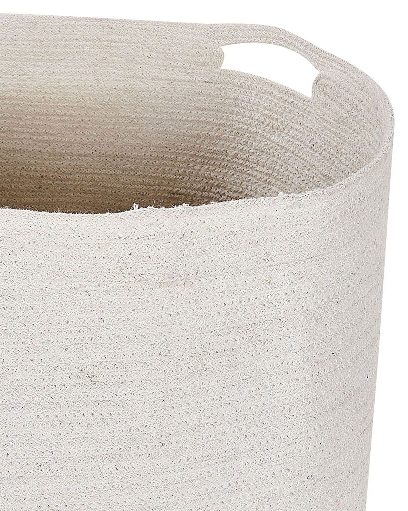 BELIANI Textilkorb 2er Set Weiß u. Beige aus Baumwolle Jute Produktbild 6