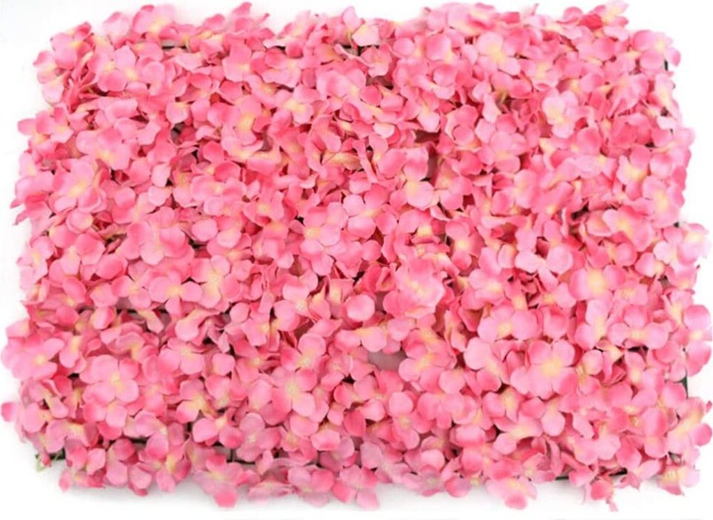 20pcs Blumenwand rosawand Wandpaneele Seidenblumen DIY für Hintergrund Hochzeit Wanddekoration(rosa)