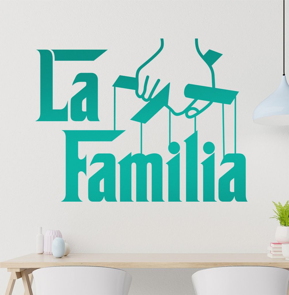 KIWISTAR La Familia - Familie Mafia Hooligans Kartell Gang Italien Wandtattoo in 6 Größen - Wandaufkleber Wall Sticker - Dekoration, Küche, Wohn...
