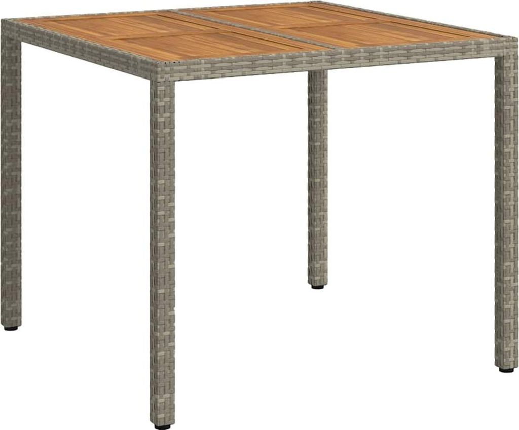 Gartentisch Grau 90 x 90 x 75 cm Poly-Rattan