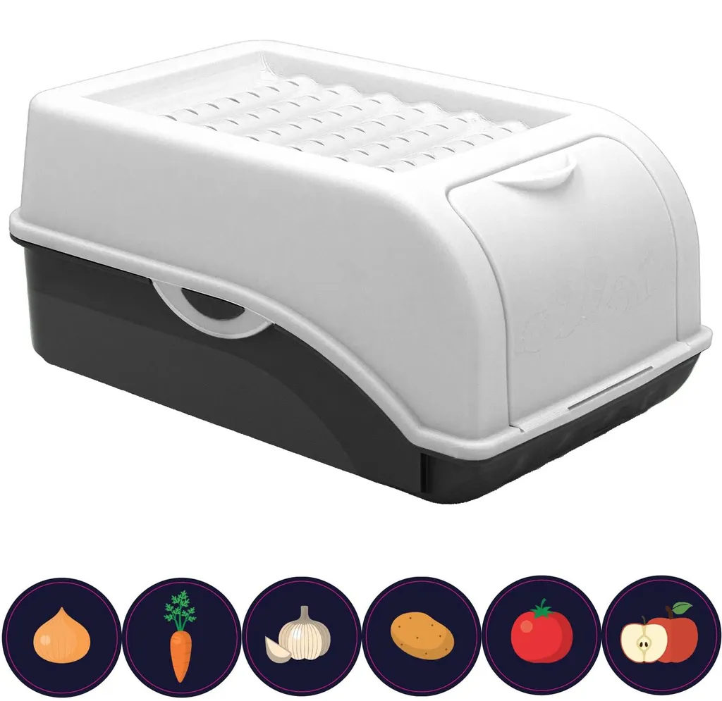 Boîte à légumes blanche anti-germination 2,5 kg avec 6 autocollants