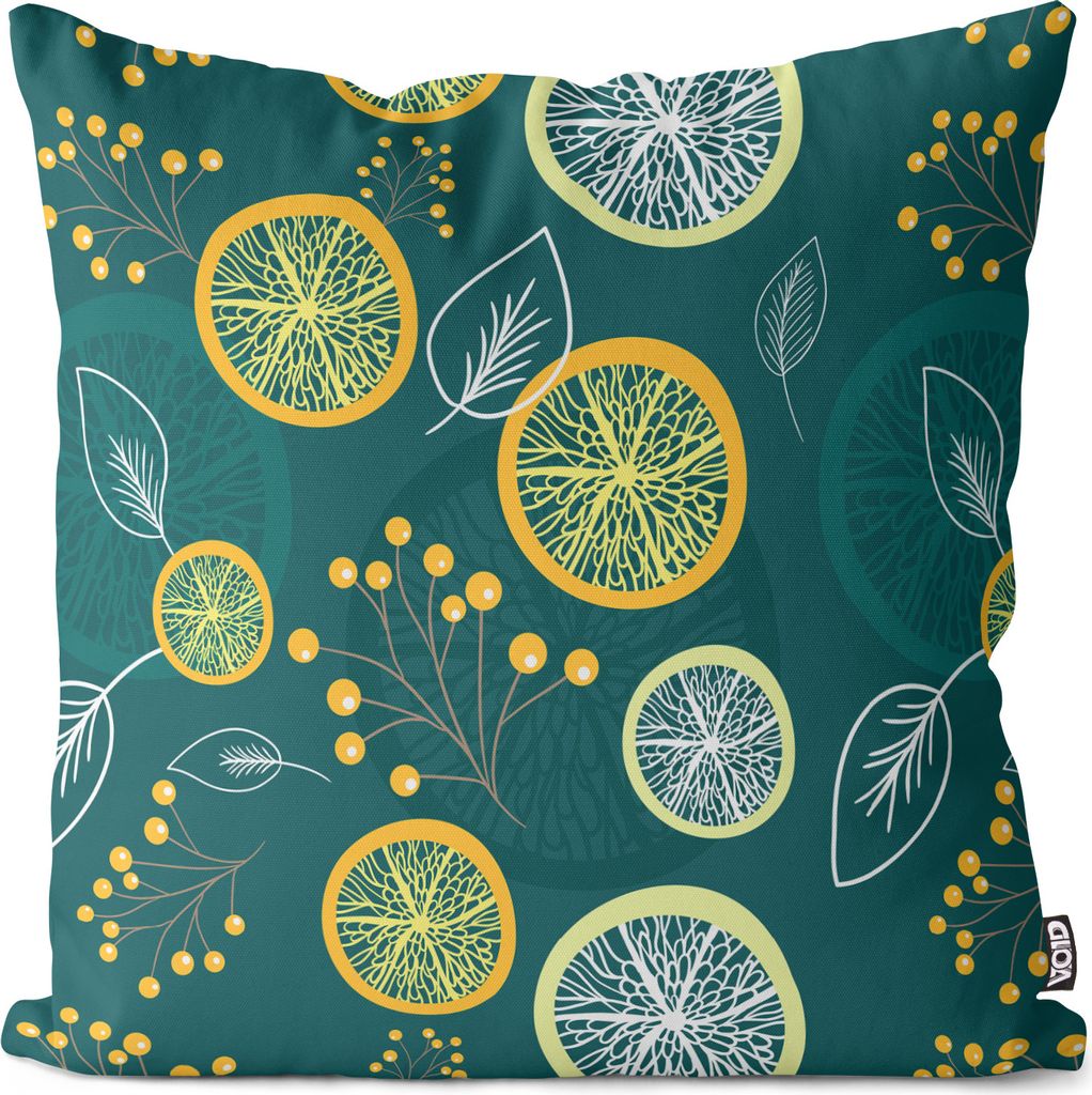 VOID Zitronenblätter Früchte Kissenbezug Kissenhülle Sofakissen Kissen Deko Outdoor-Kissen Dekokissen