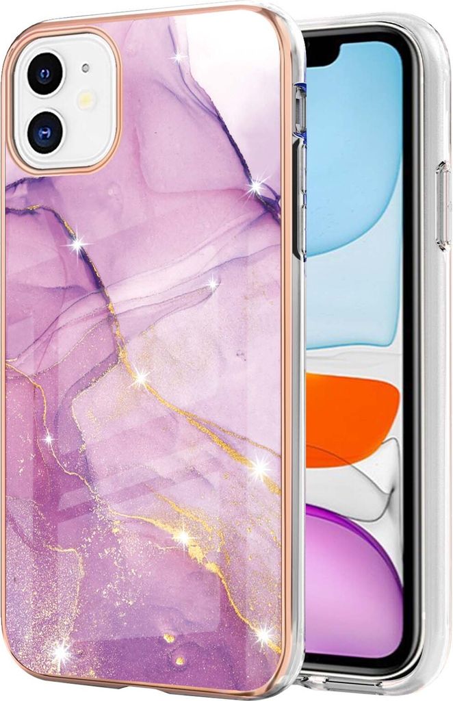 iPhone 11 Hülle, Ultra Dünn Marmor Handyhülle Anti-Shock Soft TPU Bumper Schutzhülle für iPhone 11 Rosa