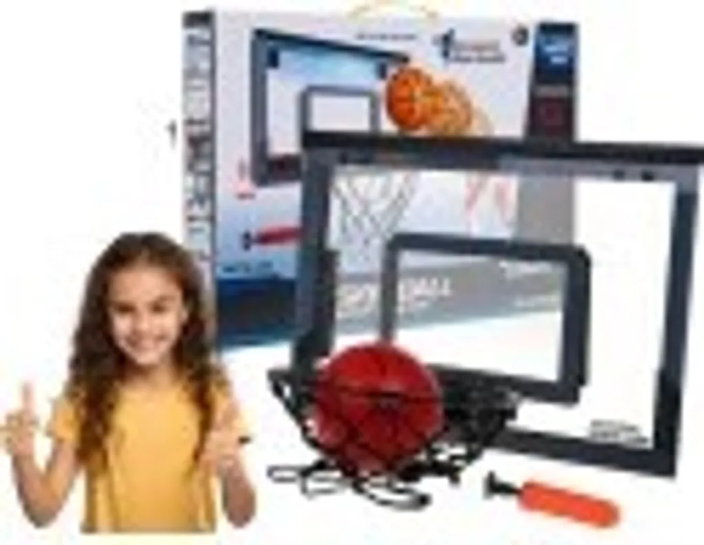 Panier Basket Enfant Intérieur/Extérieur – Avec Capteur De Points, Sons, Ballon Et Pompe – Hauteur Réglable