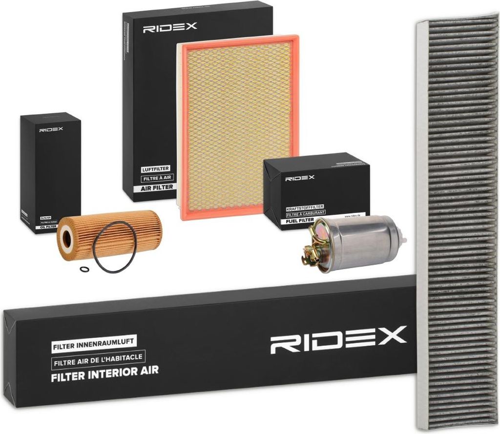 RIDEX Filterset Inspektionspaket Filtersatz für VW SHARAN (7M8, 7M9, 7M6) für FORD GALAXY (WGR) für SEAT Alhambra (7V8, 7V9)
