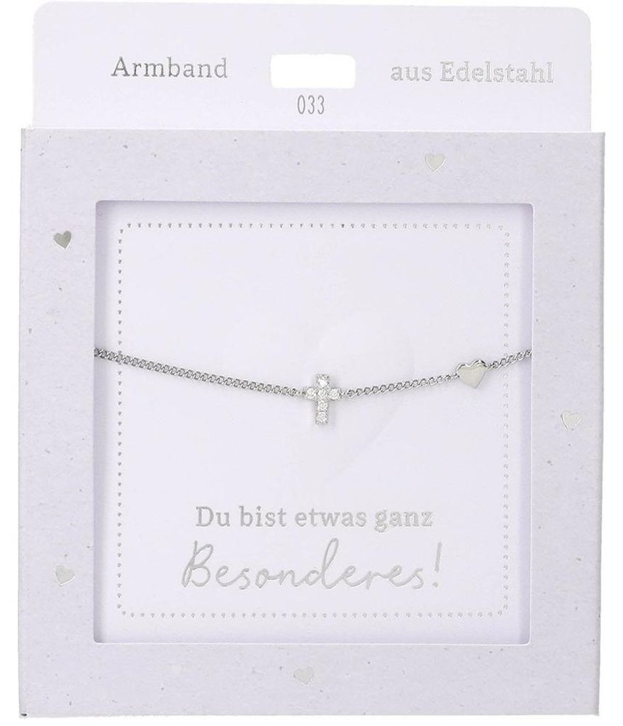 Depesche Armband Silber mit Kreuz - modernes Schmuck Geschenk