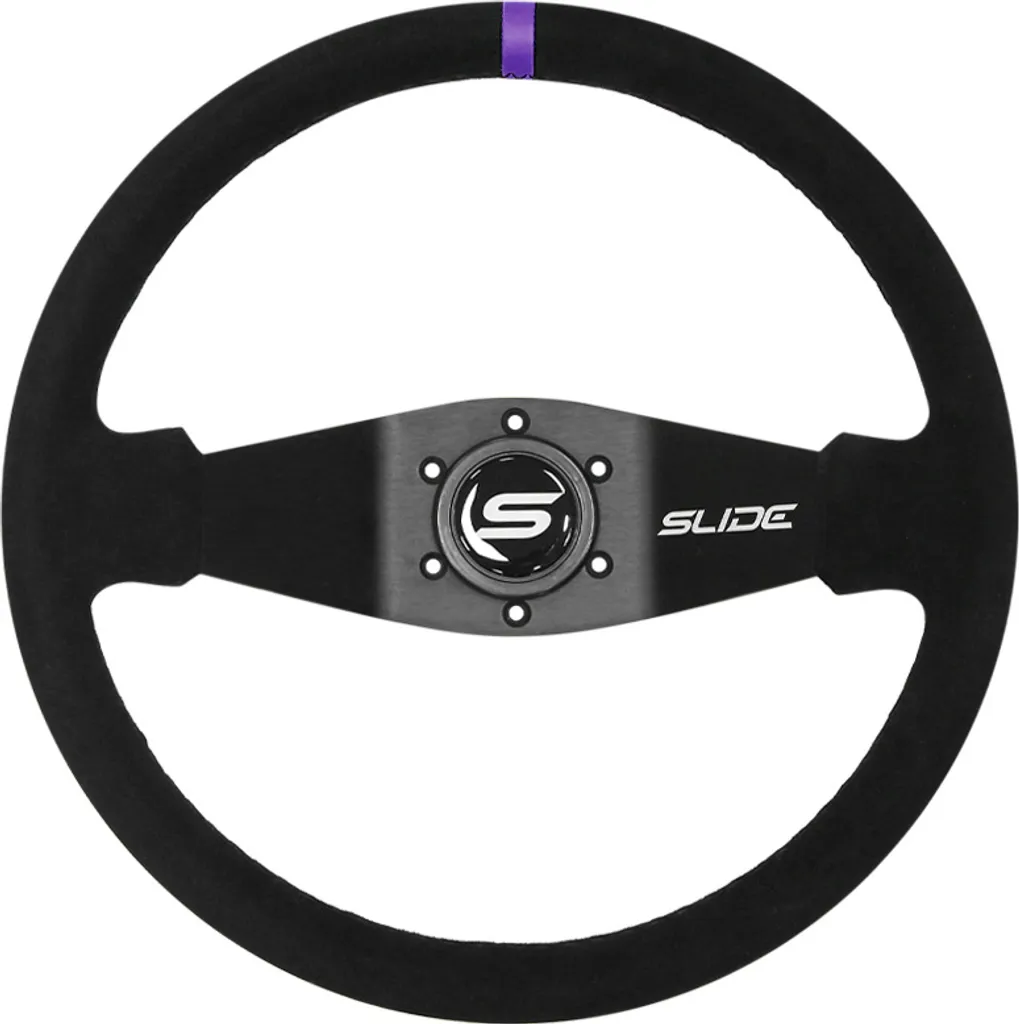 Volant SLIDE Daim Purple Strip 350 mm avec Déport de 90 mm Haute Qualité