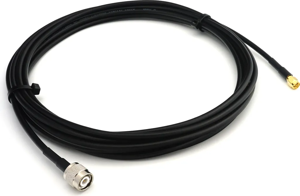 cavo coassiale da TNC maschio a SMA maschio RG58 da 20 m - Cavo di prolunga TNC SMA Cavo jumper da 20 metri (50 Ohm) - Cavo antenna nero per radio HAM Antenna radio CB WIFI