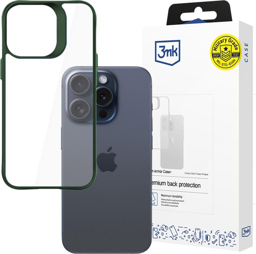3MK Satin Armor Case+ iPhone 15 Pro Max grün Schutzhülle