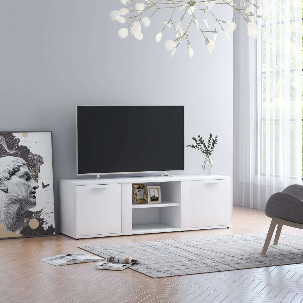 The Living Store TV-Schrank Weiß 120x34x37 cm Holzwerkstoff