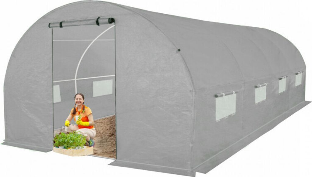 4iQ Gewächshaus Folientunnel 2,5x4m Grau 19 mm