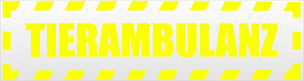Kiwistar Tierambulanz gestreift Magnetschild Schild magnetisch - 20cm Neongelb - Magnetfolie für Auto PKW Kfz