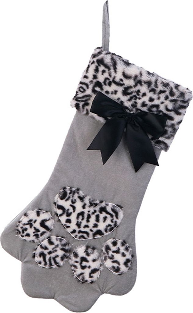 Weihnachtsstrumpf kreativer Form Lebendige Farbe Super weiches Bogenknoten Design Mehrzweck dekoratives Stoffkatze Klauenstil Socken Geschenktüte ...