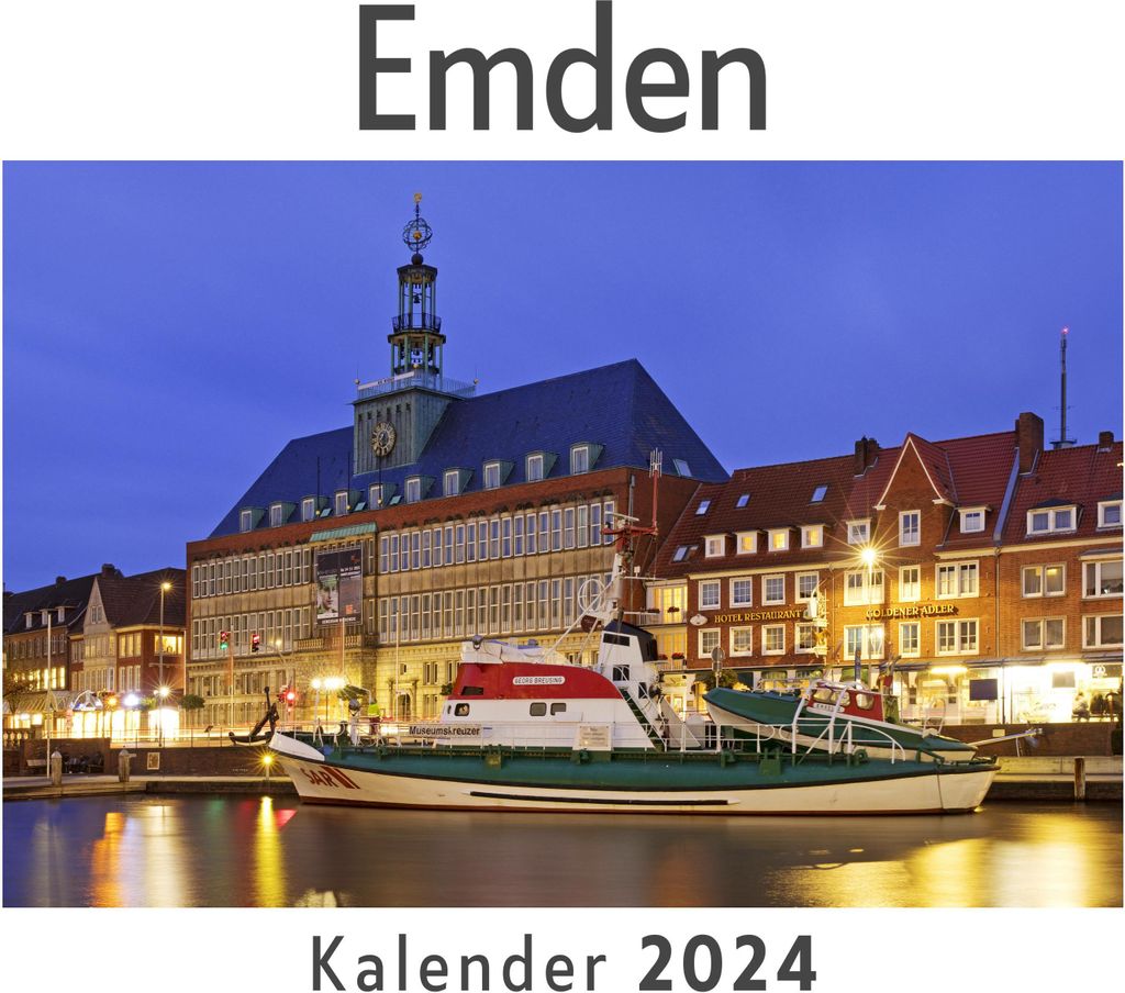Emden (Wandkalender 2024, Kalender DIN A4 quer, Monatskalender im Querformat mit Kalendarium, Das perfekte Geschenk)