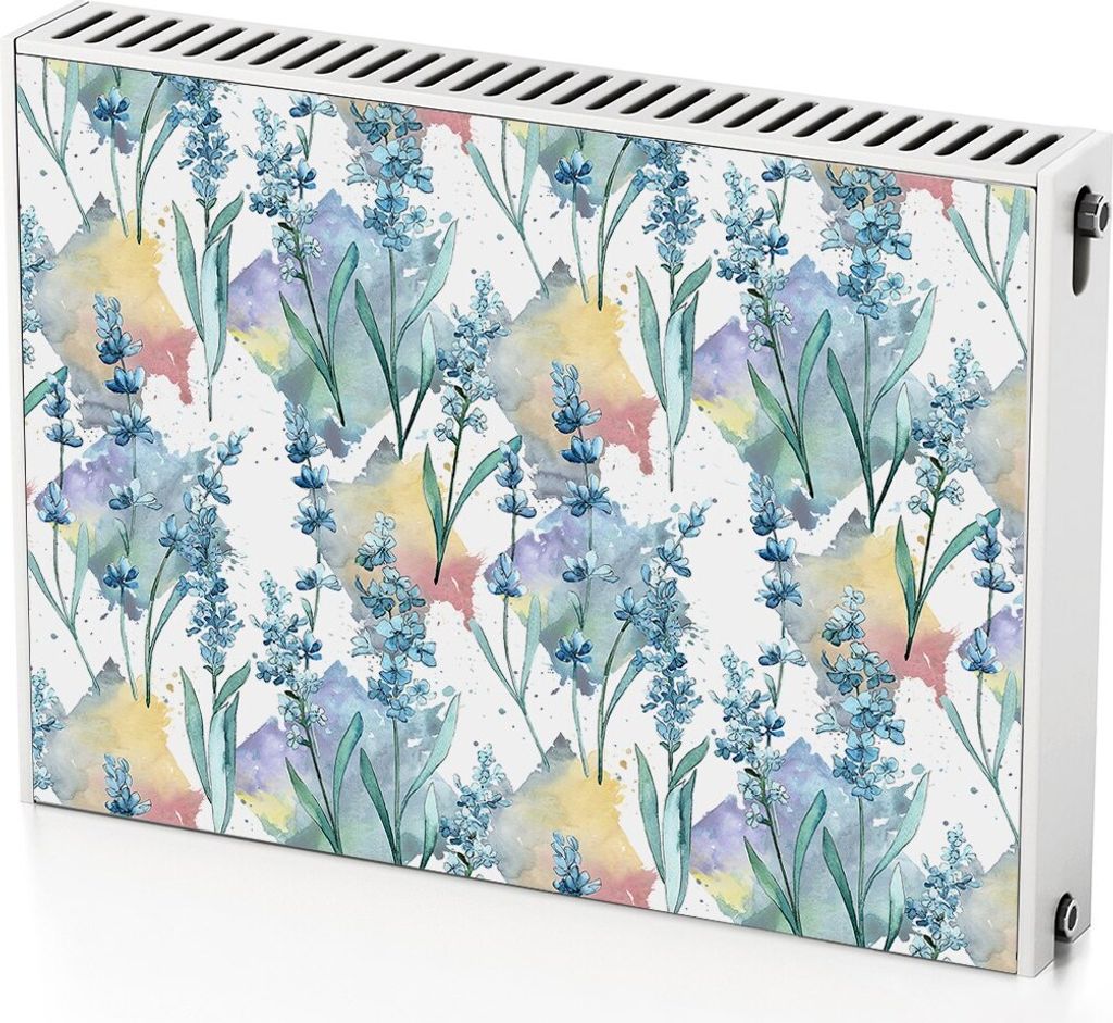Bunte Blumen – Magnetische Heizkörperabdeckung – 80x60 cm – Magnet Heizkörperabdeckung – 3D Würfel – Heizkörperverkleidung – Magnet...