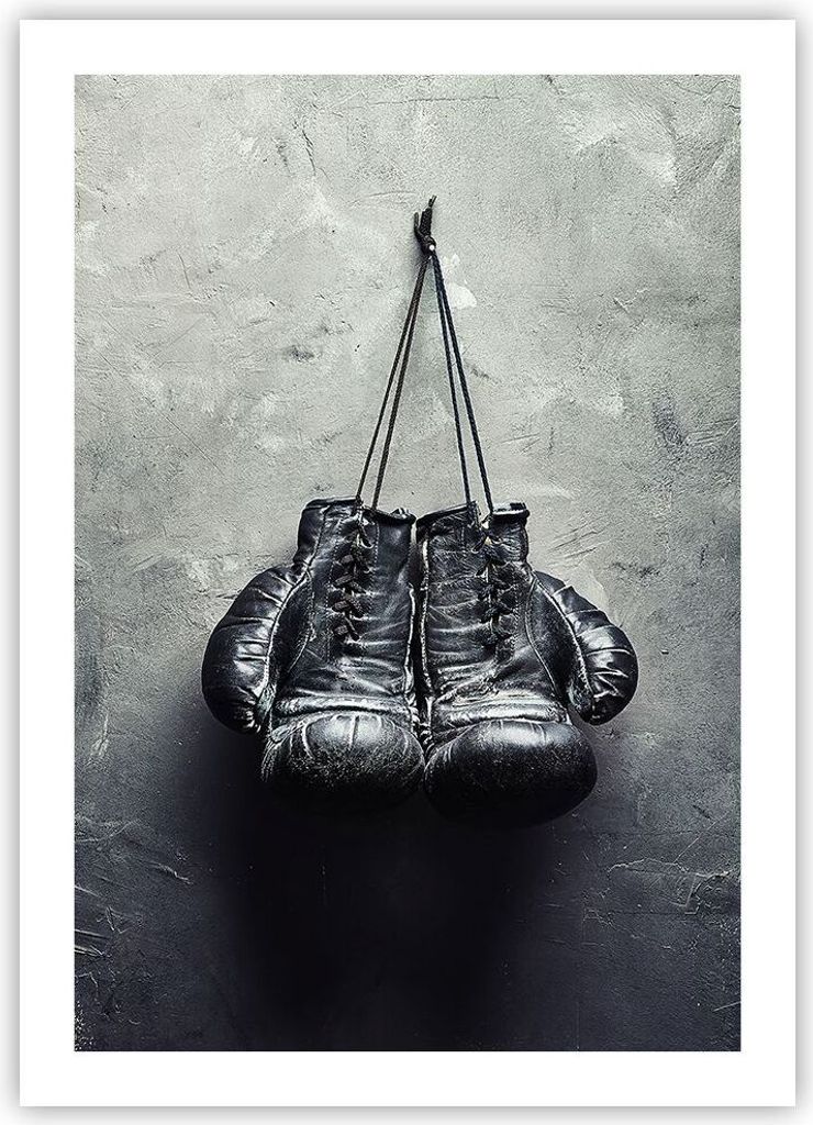 Poster - Poster ohne Rahmen - Box Handschuhe Symbol - 50x70 cm - Wand Bild - Wanddeko - Wandbilder - Kunstposter - Wandposter - Bilder - Kunstdruck...