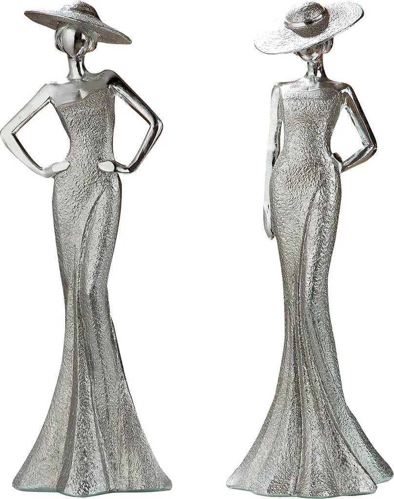 Décoration de Table Moderne Lady Diva Argent 30cm - Idée Cadeau Maison