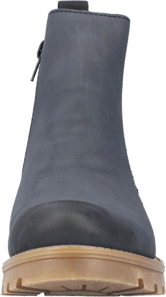 Rieker Damen Chelsea Boot warm gefüttert Stiefelette Stretch Blockabsatz 73250, Größe:41 EU, Farbe:Blau
