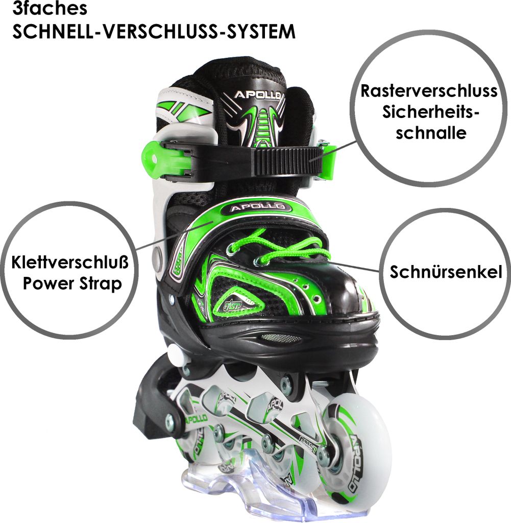 Apollo Super Blades Pro Skate RX inline skates, in grootte verstelbaar ( 41-45), voor kinderen en volwassenen, uniseks