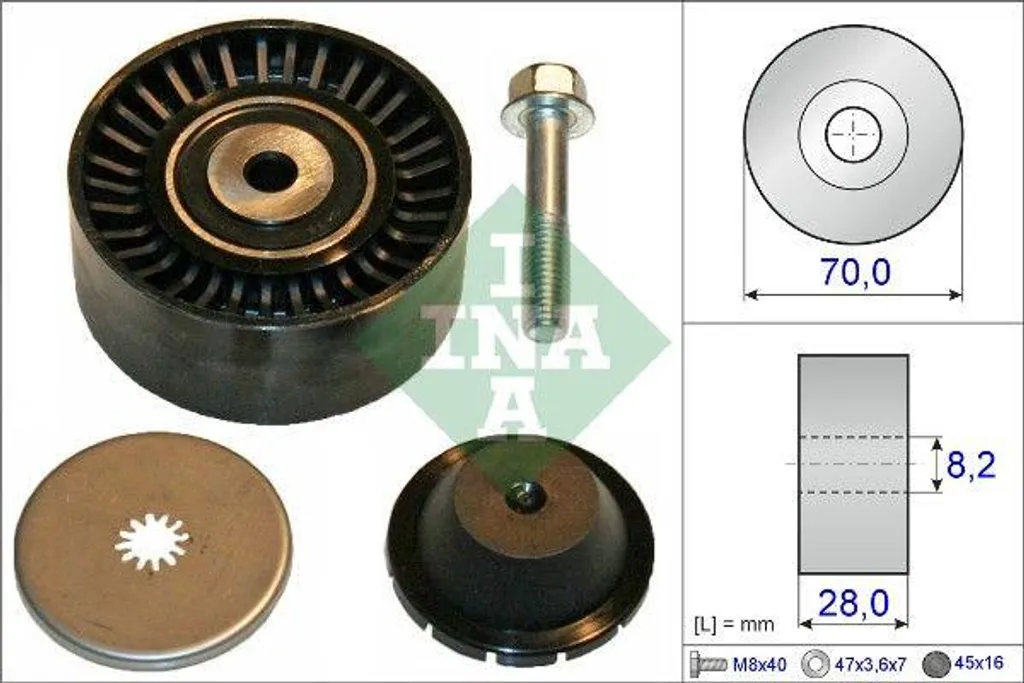 Galet de Guidage de Courroie INA 532060010 pour Dodge et Mitsubishi