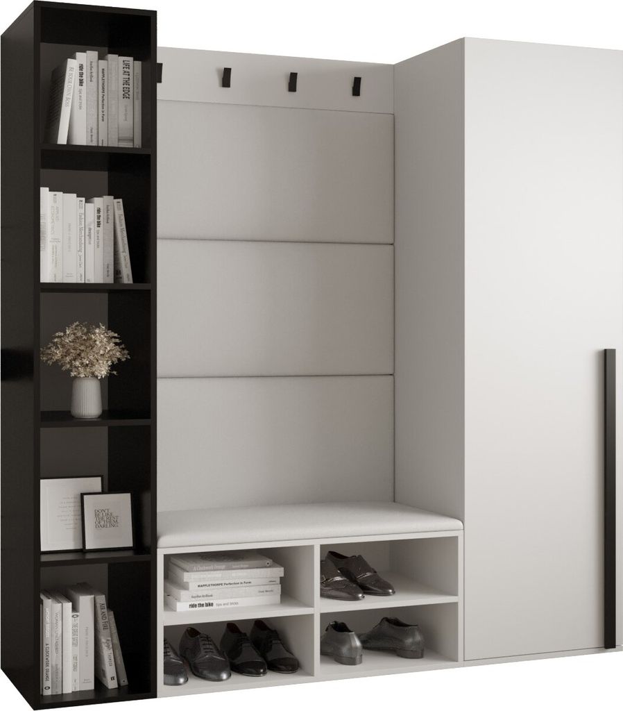 Garderobe MIRO Set 3 mit gepolsterten Paneelen Industrial Design