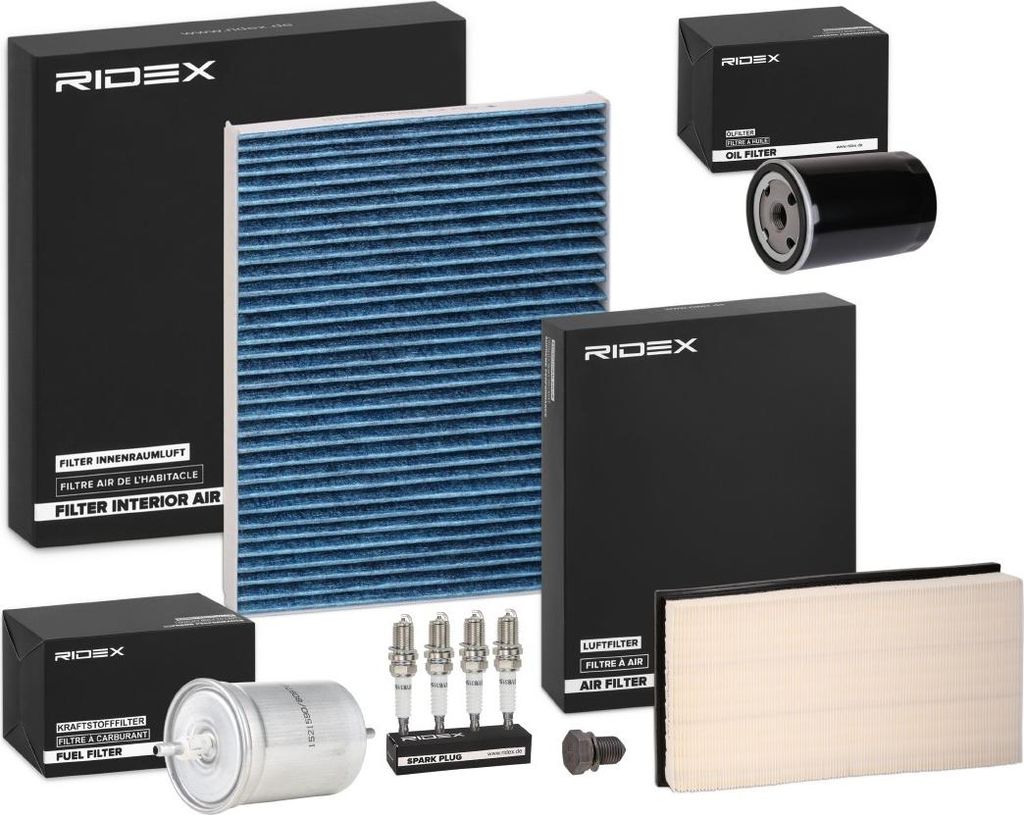 RIDEX Inspektionspaket Filterset für VW Golf IV Schrägheck (1J1) Golf IV Variant (1J5) Bora Limousine (1J2) Bora Variant (1J6) New Beetle Schräg...