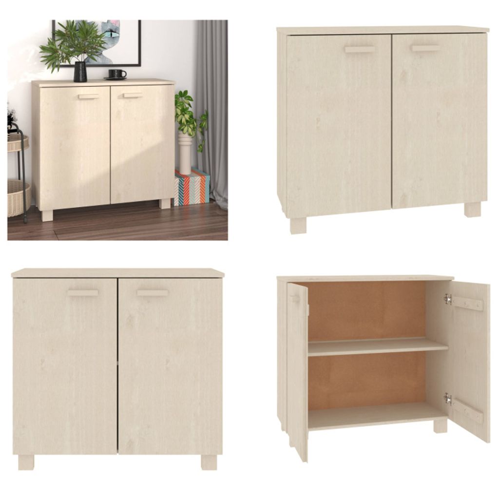 vidaXL Sideboard HAMAR Honigbraun 85x35x80 cm Massivholz Kiefer - Sideboard - Sideboards - Holz Sideboard - Massivholz Sideboard