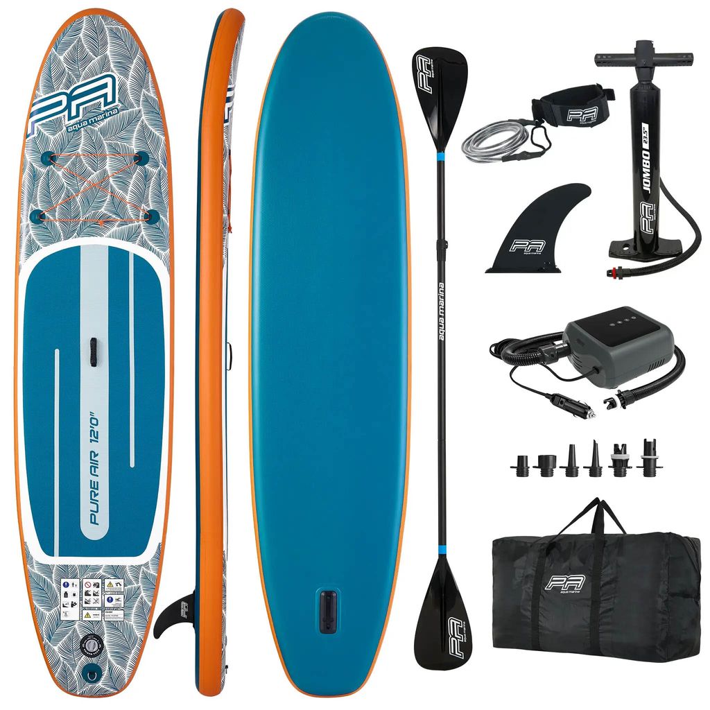 Aqua Marina Pure Air Tropic SUP Board 12'0" (366 cm) aufblasbar + E-pumpe PBg 6 12V