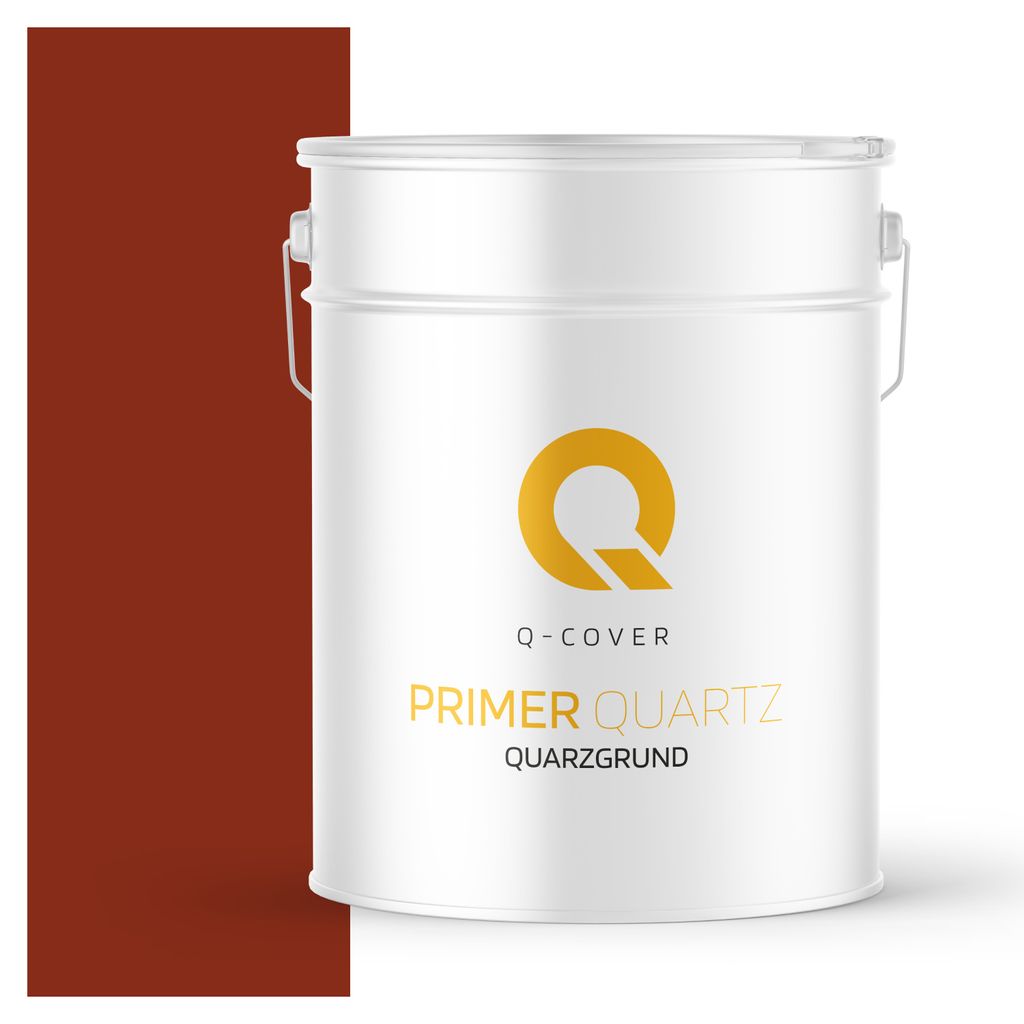 Quarzgrund für Beton Architekt 15 kg | Ziegelrot | Grundierung für Putz & Mosaikputz | rau | für Fassade außen & innen | Putzgrund | Q-COVER