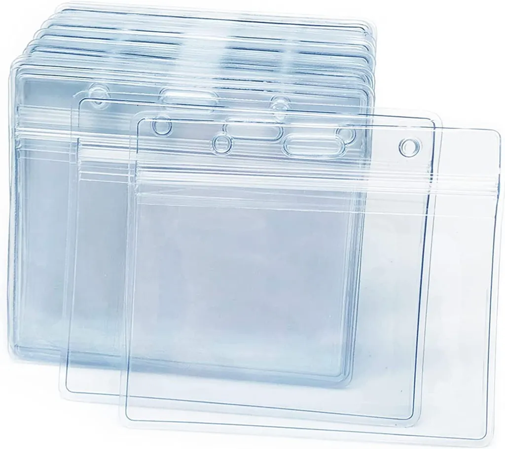 Porte-badges horizontaux 100 x 85 mm - Lot de 100 pièces en PVC souple