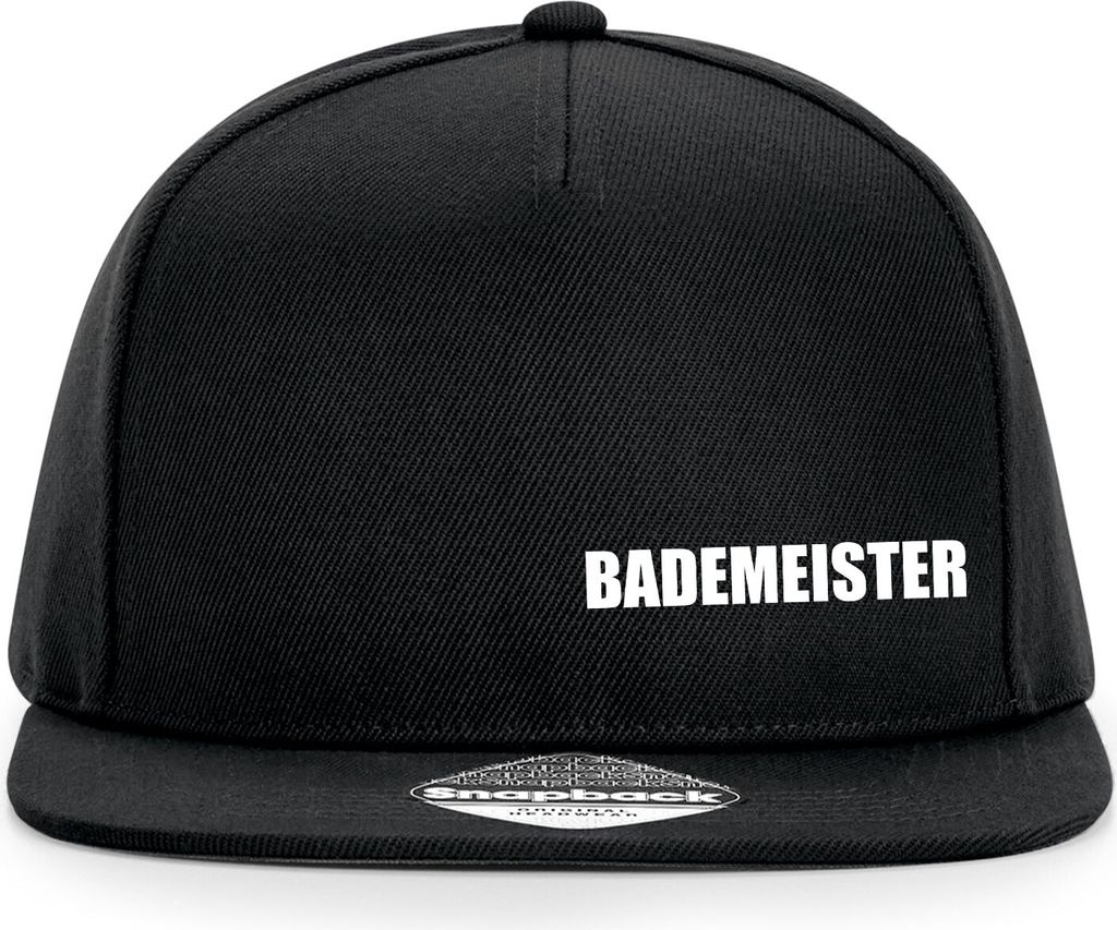 Huuraa Cappy Mütze Bademeister Schriftzug Black Polyester Snapback Kappe Geschenkidee
