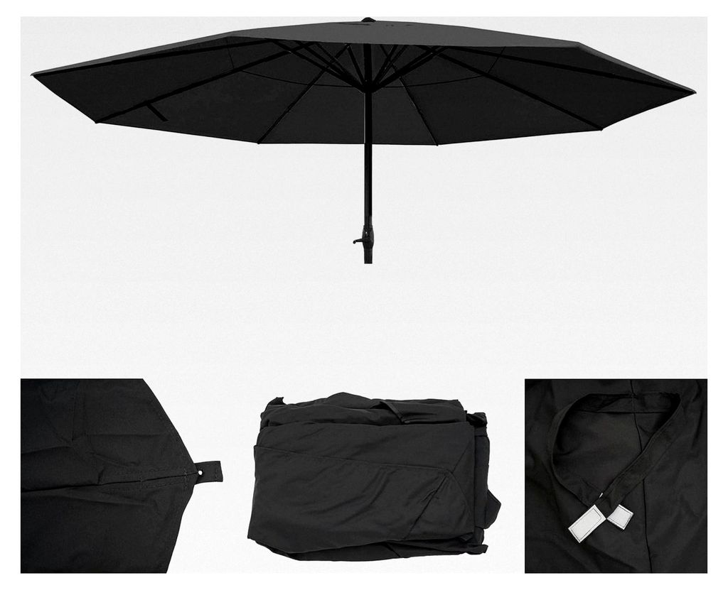 Ersatzbezug für Sonnenschirm Meran Pro, Gastronomie Marktschirm Ø 5m, Polyester - anthrazit