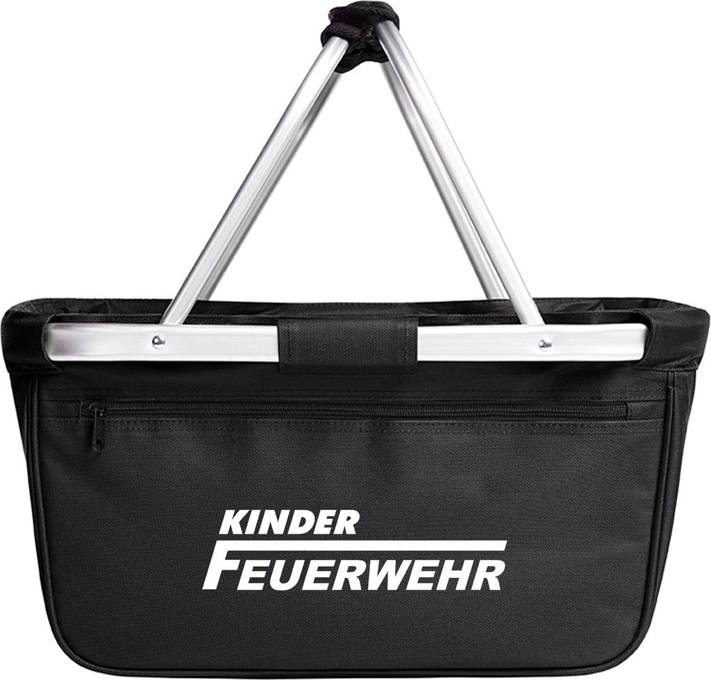 Huuraa Einkaufskorb Kinder Feuerwehr Schriftzug 20 Liter Black faltbarer Tragekorb Geschenkidee