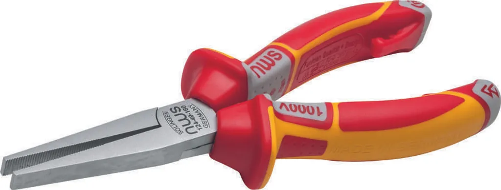 Pince bec plat long NWS VDE 160mm, acier forgé - 124-49-VDE-160