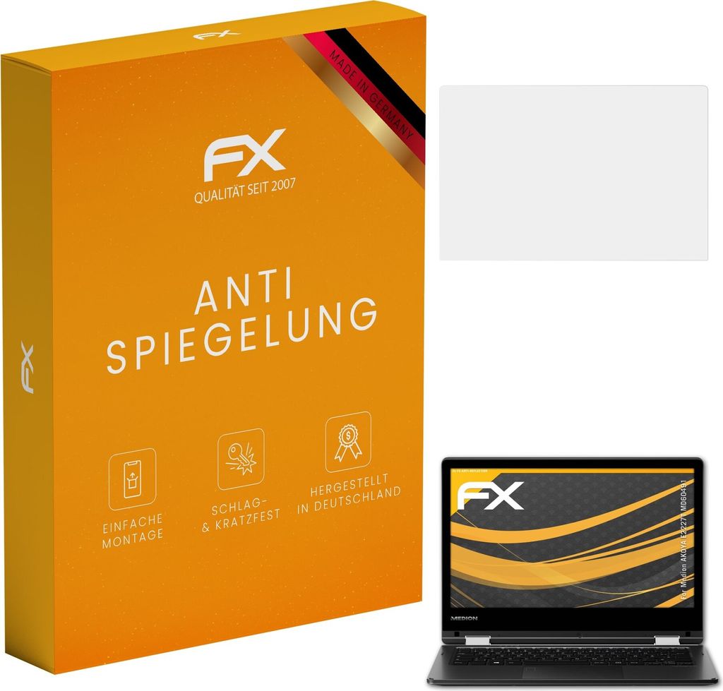 atFoliX FX-Antireflex 2x Schutzfolie kompatibel mit Medion AKOYA E2227T (MD60491) Displayfolie