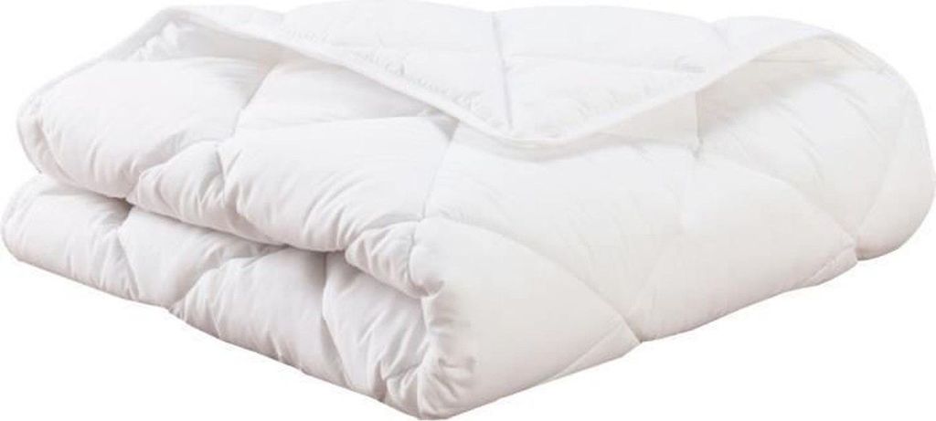 Warme Bettdecke (100 x 140 cm), 100 % Polyester, silikonisierte Hohlfaser – Einzelbettgröße – Weiß