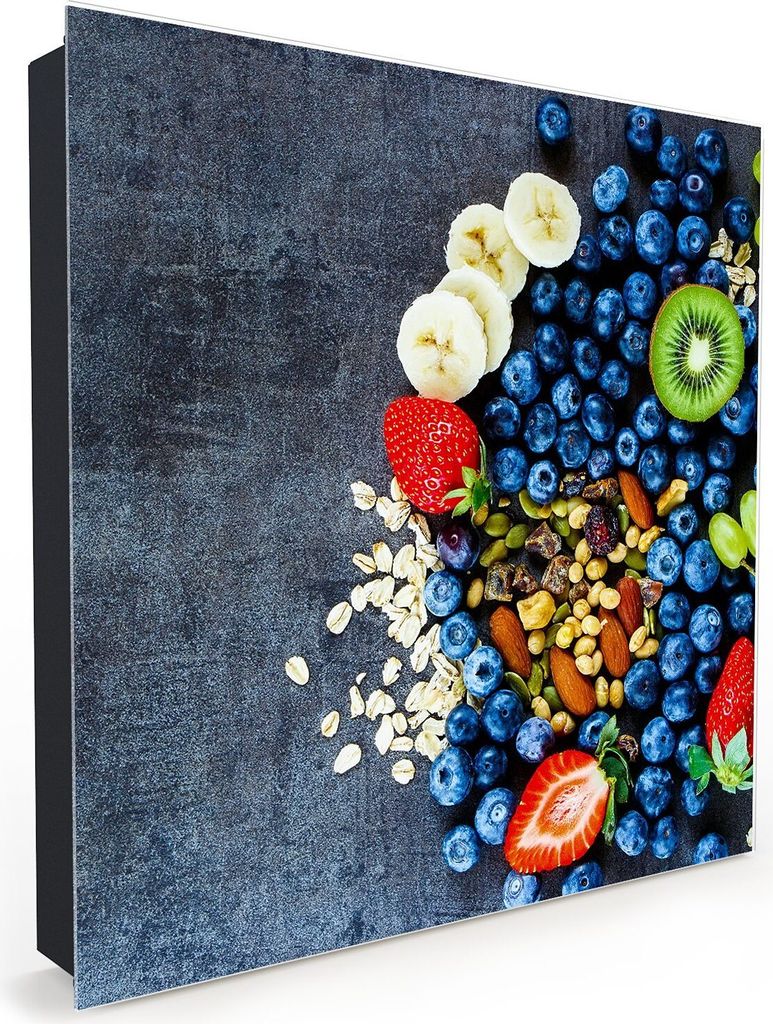 Nachbildung-Schlüsselkasten, Magnetpinnwand und Memoboard mit Glasfront Motiv Frische Früchte