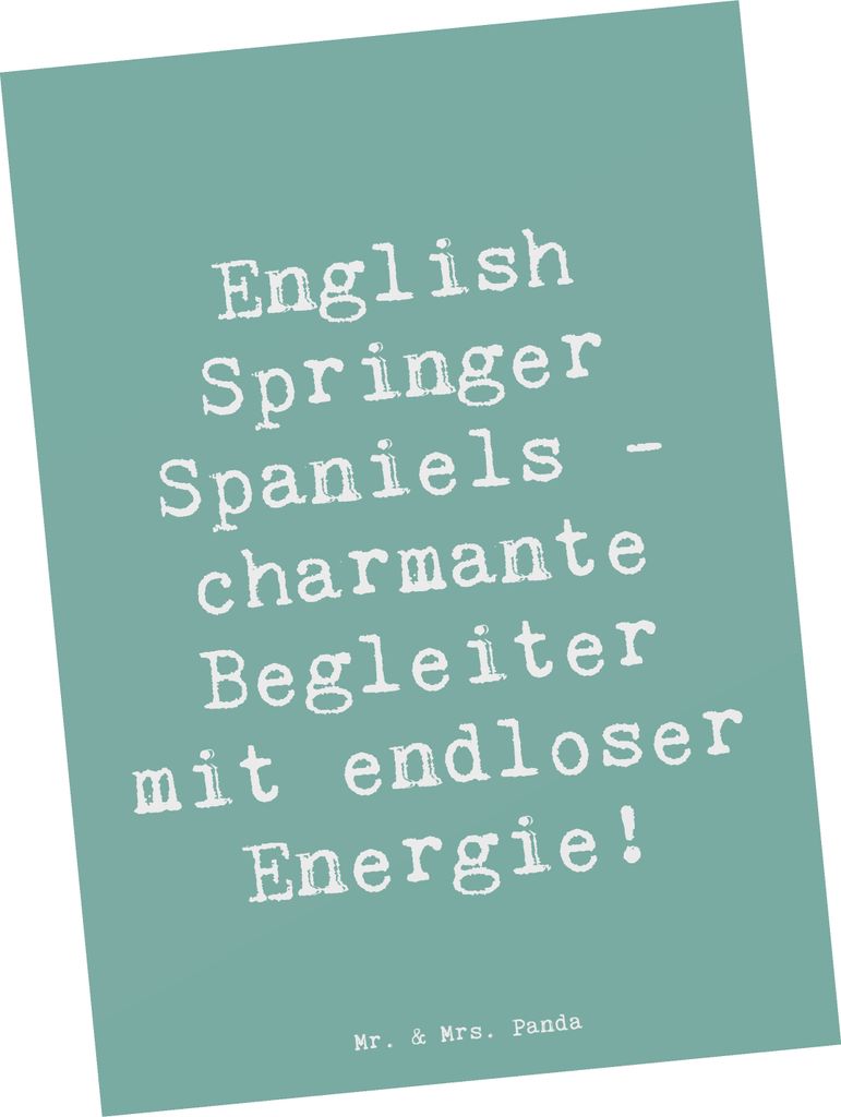 Mr. & Mrs. Panda Postkarte Spruch English Springer Spaniel Charme - Meeresbrise - Geschenk, Ansichtskarte, Hunderasse, Ansichtskarten, sanftmütige...