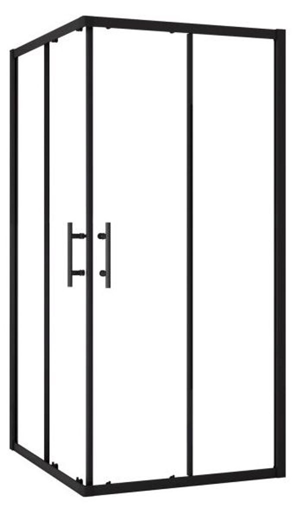 AICA Eckeinstieg 90x90x195cm 6mm ESG-glas Schwarz Produktbild 