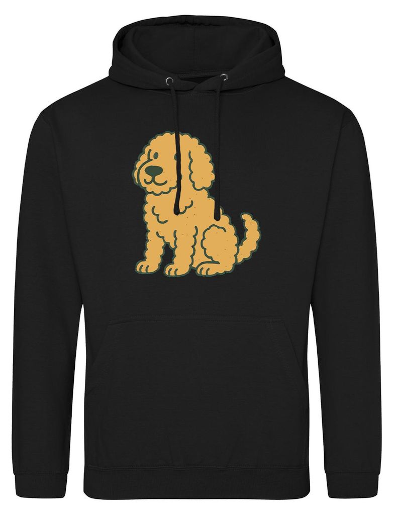 Huuraa Uni Hoodie Goldendoodle Comic Goldiepoo L Deep Black Vegan Sweatshirt Geschenkidee