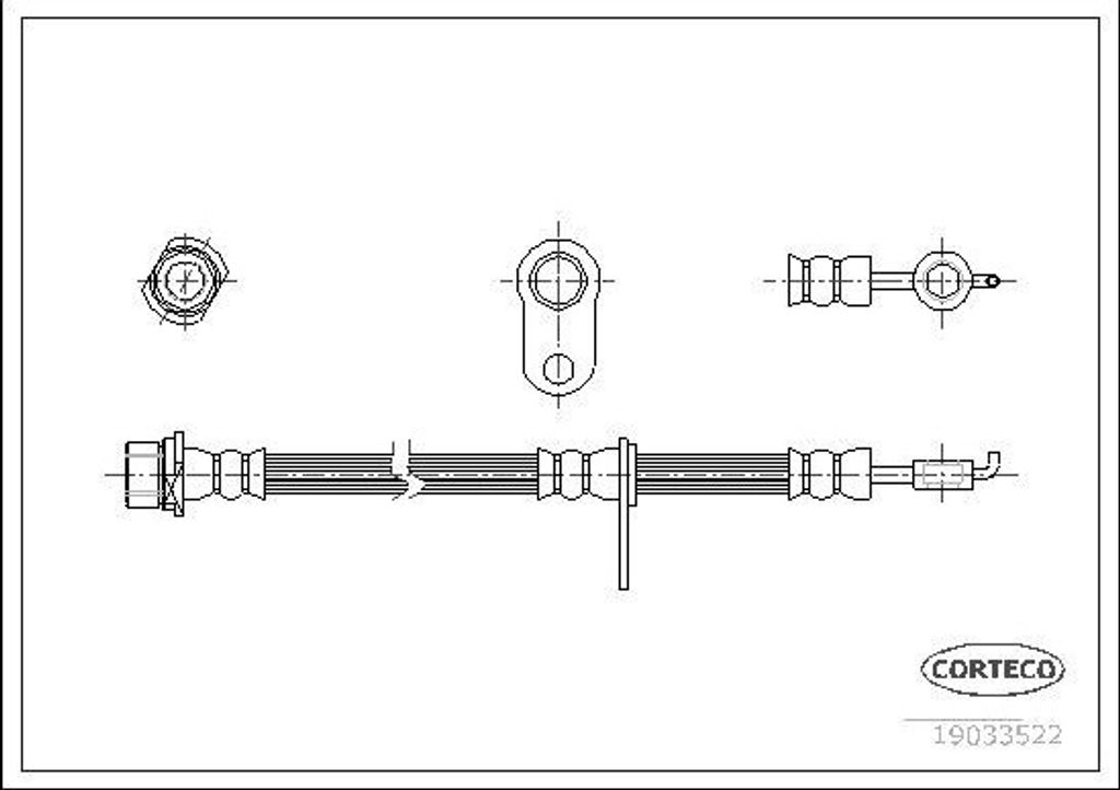 CORTECO 19033522 Bremsschlauch Vorne Links für TOYOTA Avensis Verso (M2)
