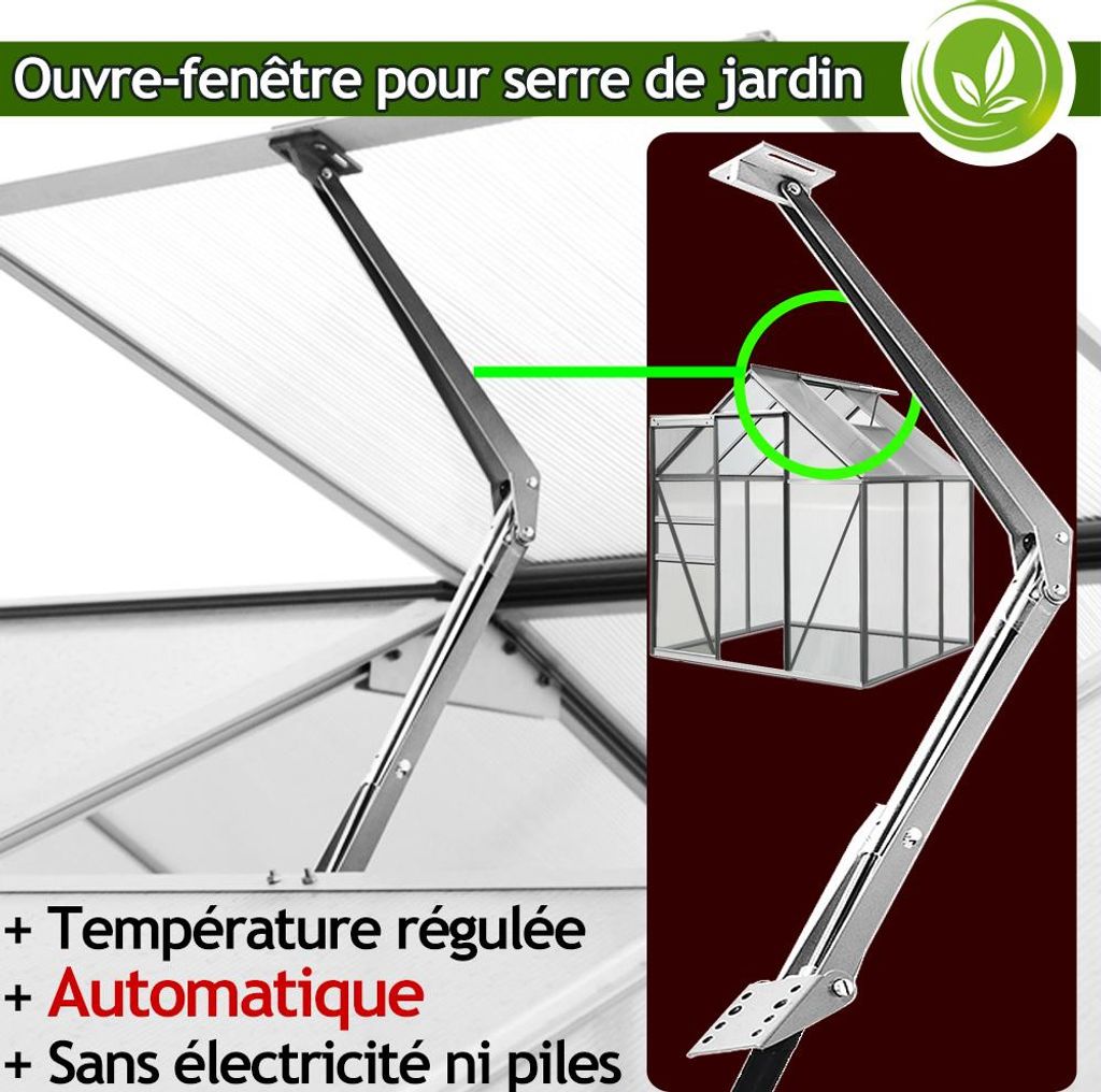 2x Ouvreur de fenêtre automatique abris serres de jardin Image du produit 