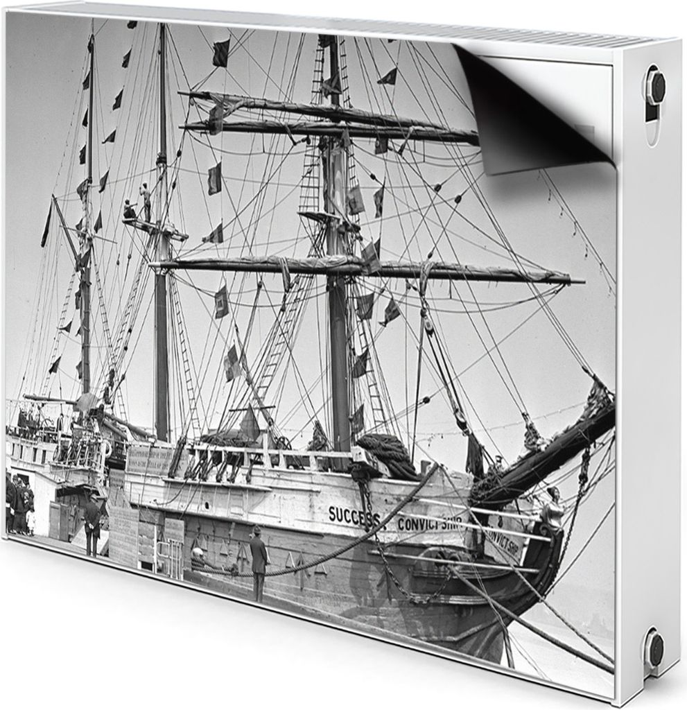 Magnet Heizkörper Heizkörper-Abdeckung Heizkörperabdeckung 80x60 cm - Schiff, Vintage