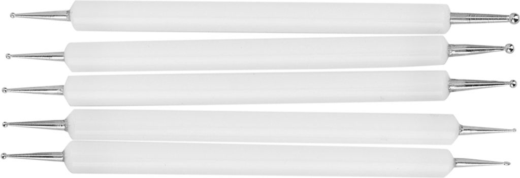 5-tlg. Doppelend-Prägestifte aus Acryl, runde Kugelkopf-Modellierwerkzeuge für Punkte & Struktur
