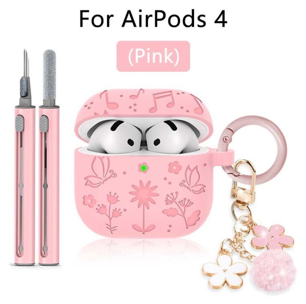 INF 3D Schmetterling-Silikonhülle für AirPods 4 5.4cm x 5.2cm x 2cm Rosa