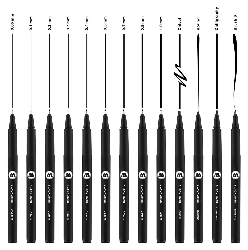 Molotow BLACKLINER Permanent Complete Set 13er Etui, Produktbild 