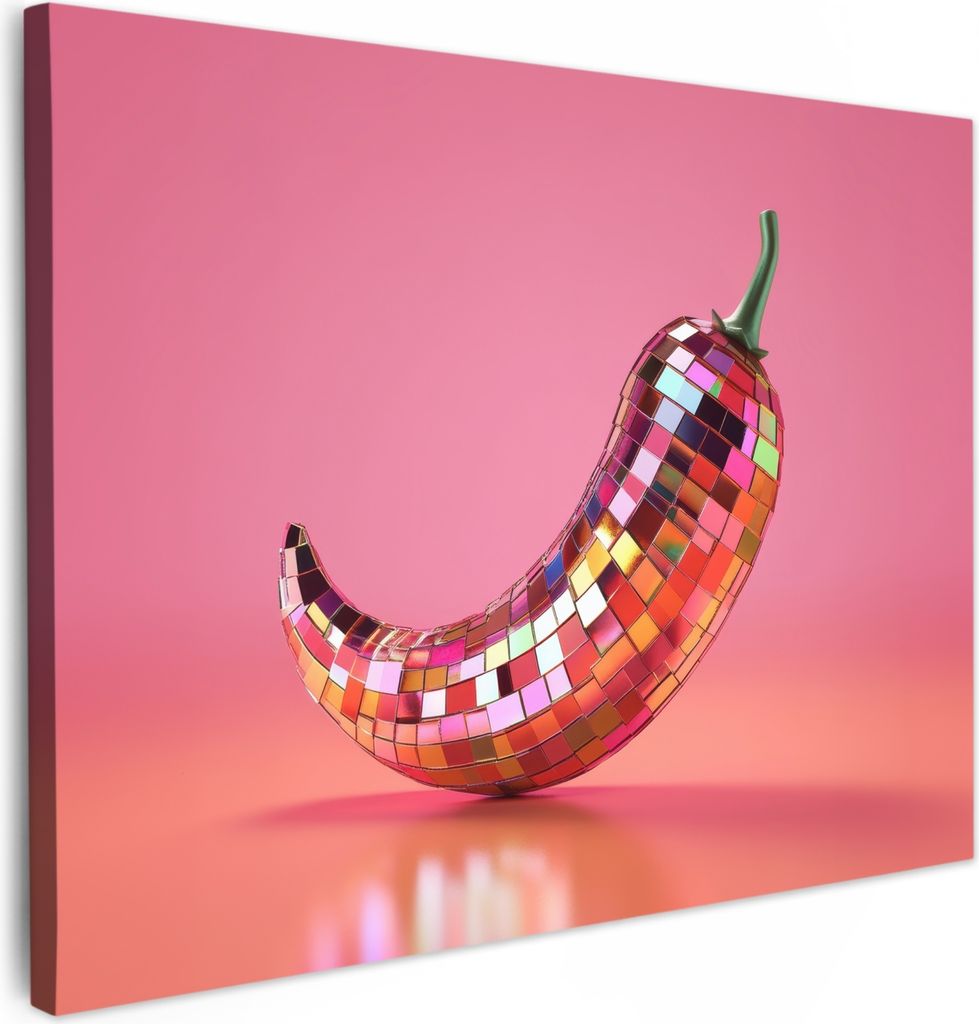 Leinwand Bilder 40x30 cm - Disco - Pfeffer - Rot, Wandbilder, Wanddeko Wohnzimmer, Bild