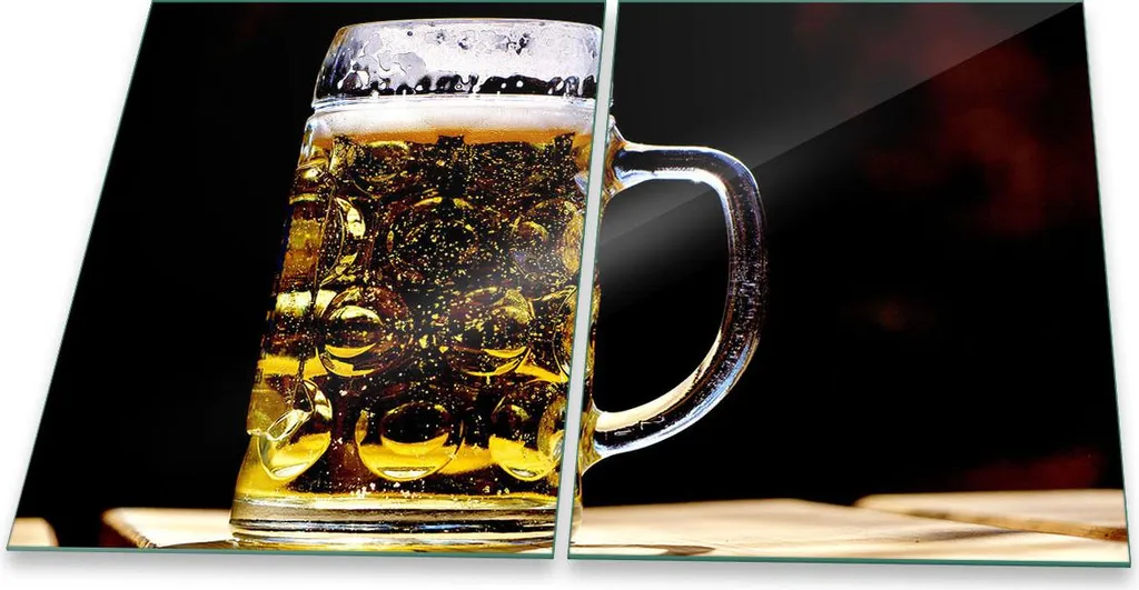 Copri Piano Cottura 2 Pezzi 40x52 cm Birra Brown Vetro Temperato Design